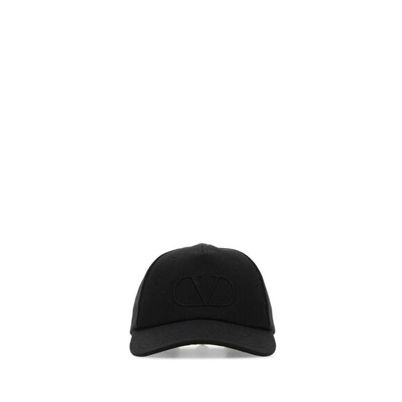 Valentino Garavani Men Black Cotton Baseball Cap